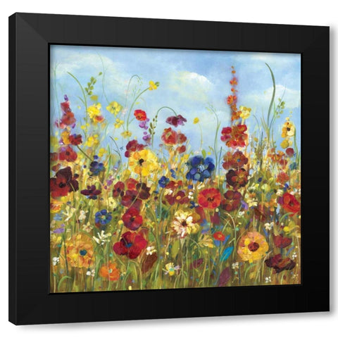 Sunshine Meadow I Black Modern Wood Framed Art Print by Dolce, Carmen