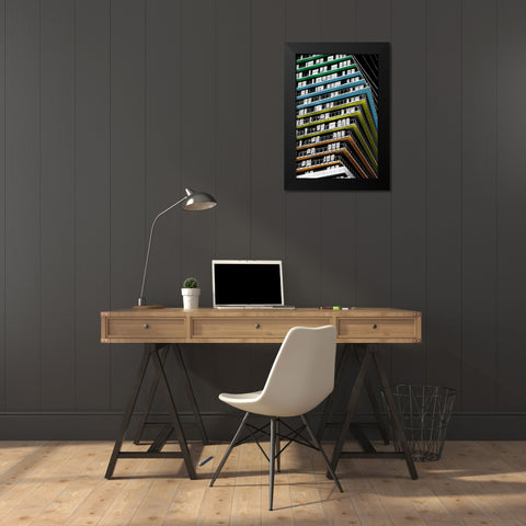Rsinbow Bulding Story  Black Modern Wood Framed Art Print by Dulis, Peter
