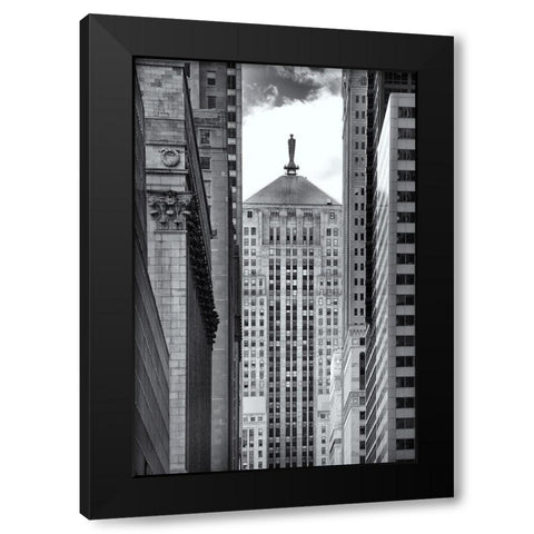 Chicago La Selle Black Modern Wood Framed Art Print with Double Matting by Stein, Daniel