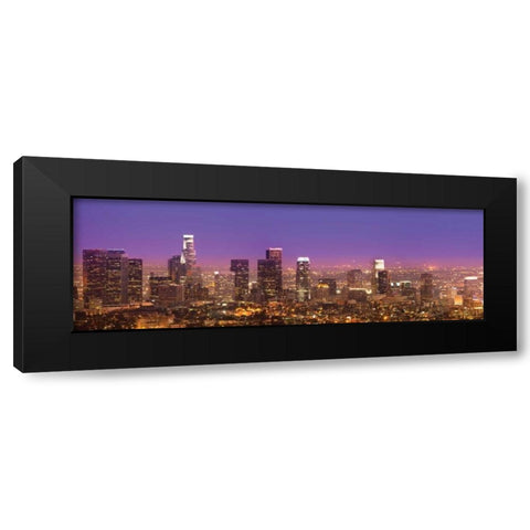 Purple LA Sunset Black Modern Wood Framed Art Print by Stein, Daniel