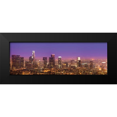 Purple LA Sunset Black Modern Wood Framed Art Print by Stein, Daniel