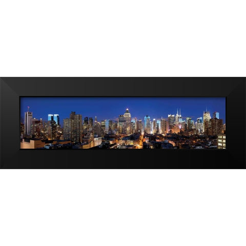 NYC Times Square West Black Modern Wood Framed Art Print by Stein, Daniel