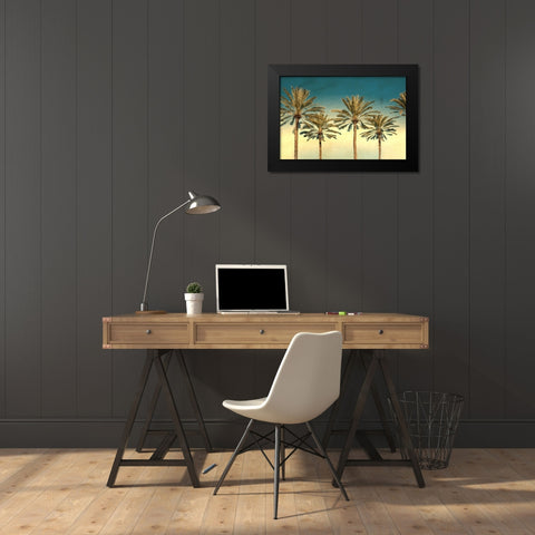 Distressed Palm Trees Black Modern Wood Framed Art Print by Stein, Daniel
