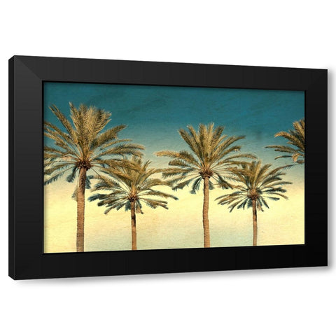 Distressed Palm Trees Black Modern Wood Framed Art Print with Double Matting by Stein, Daniel