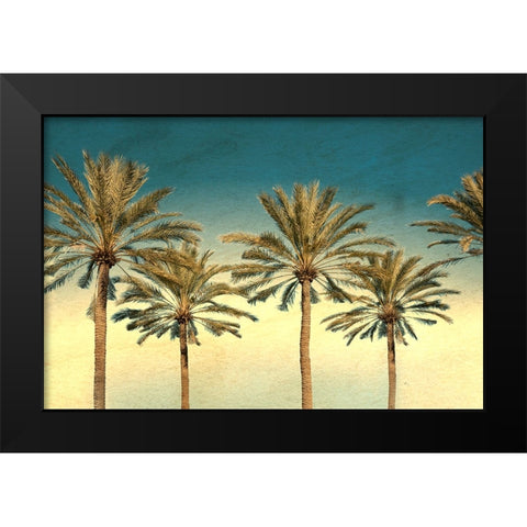 Distressed Palm Trees Black Modern Wood Framed Art Print by Stein, Daniel