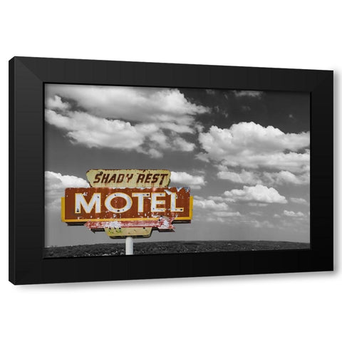 Shady Rest Motel Vintage Sign Black Modern Wood Framed Art Print by Stein, Daniel
