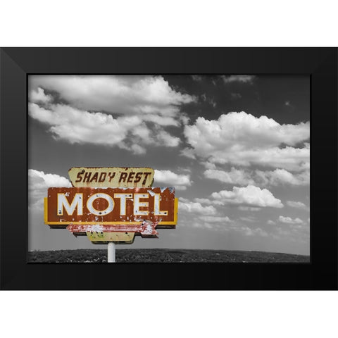 Shady Rest Motel Vintage Sign Black Modern Wood Framed Art Print by Stein, Daniel