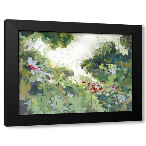 Lush Wildflower Garden  Black Modern Wood Framed Art Print with Double Matting by Riger, Sue