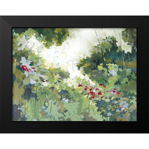Lush Wildflower Garden  Black Modern Wood Framed Art Print by Riger, Sue