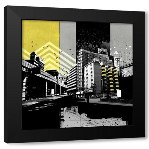 Triptych II Black Modern Wood Framed Art Print by Brizzi, Elizabeth