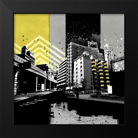 Triptych II Black Modern Wood Framed Art Print by Brizzi, Elizabeth