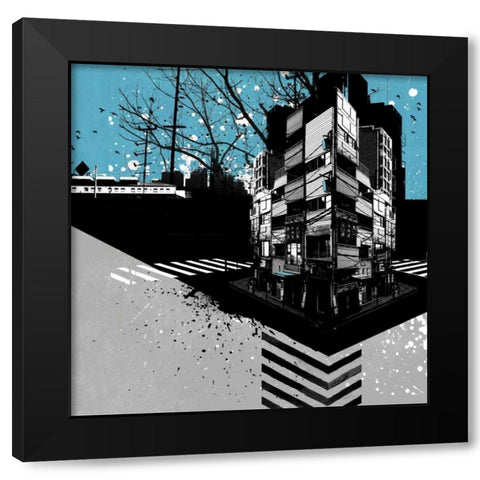Triptych III Black Modern Wood Framed Art Print by Brizzi, Elizabeth