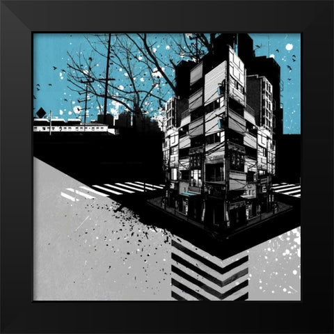 Triptych III Black Modern Wood Framed Art Print by Brizzi, Elizabeth