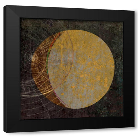 Waxing Gibbous Black Modern Wood Framed Art Print with Double Matting by Varrasso, Enrico