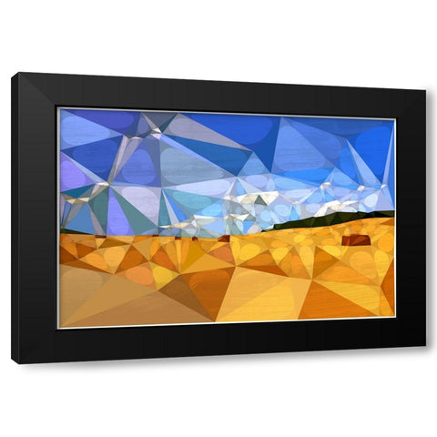 Broad View Blue II Black Modern Wood Framed Art Print by Varrasso, Enrico
