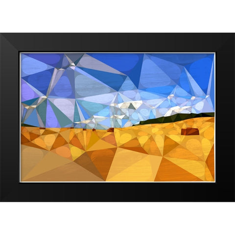 Broad View Blue II Black Modern Wood Framed Art Print by Varrasso, Enrico