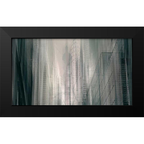 Manhattan Mayhem Black Modern Wood Framed Art Print by Jenney, Jessica