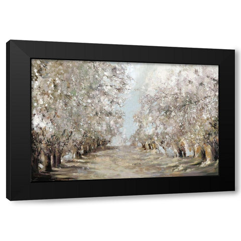 Spring Blossoms Black Modern Wood Framed Art Print by K, Ella