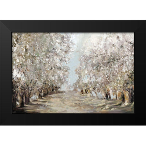 Spring Blossoms Black Modern Wood Framed Art Print by K, Ella