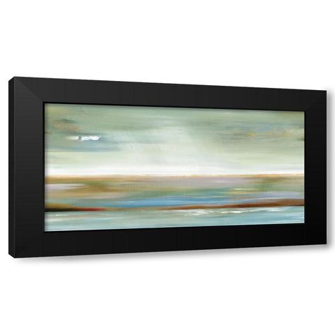 Abstracted Layers Black Modern Wood Framed Art Print by Lera