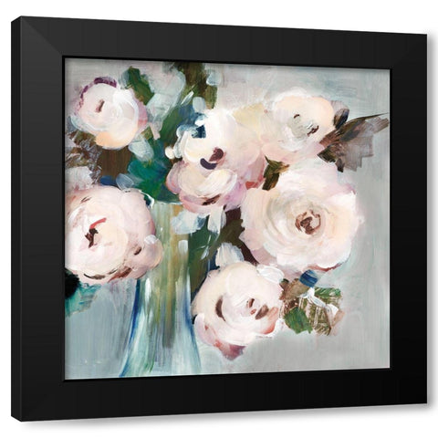Pale Pink Bouquet I Black Modern Wood Framed Art Print with Double Matting by LeraÂ 