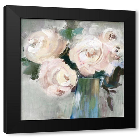 Pale Pink Bouquet II Black Modern Wood Framed Art Print by LeraÂ 