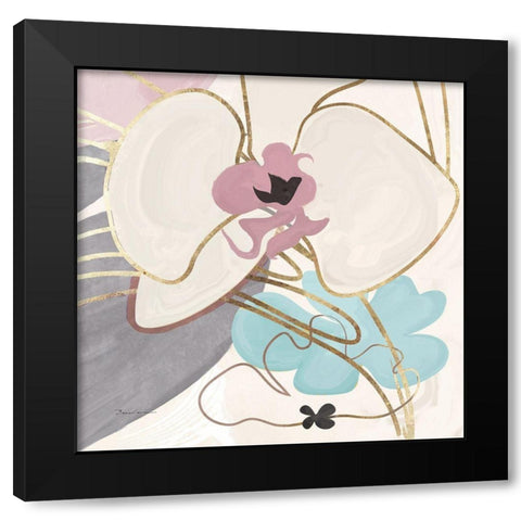 Tender Orchid I Black Modern Wood Framed Art Print by Evelia