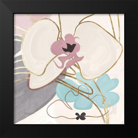 Tender Orchid I Black Modern Wood Framed Art Print by Evelia