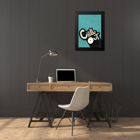 Chill Out  Black Modern Wood Framed Art Print by Leonard, Sarah