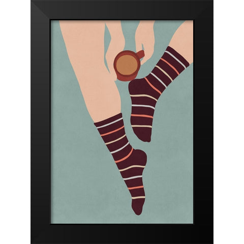 So Cozy Black Modern Wood Framed Art Print by Leonard, Sarah