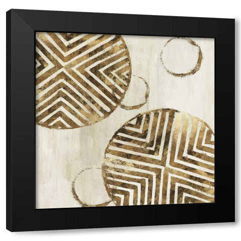 African Compostion Black Modern Wood Framed Art Print with Double Matting by Watts, Eva