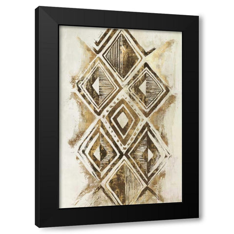 African Diamonds Black Modern Wood Framed Art Print with Double Matting by Watts, Eva