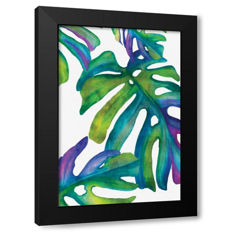 Colorful Leaves IV Black Modern Wood Framed Art Print with Double Matting by Watts, Eva