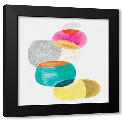 Color Combo I Black Modern Wood Framed Art Print with Double Matting by Watts, Eva