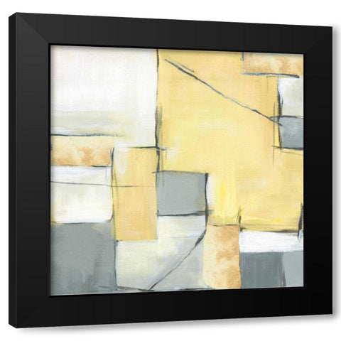 Golden Abstract II Black Modern Wood Framed Art Print by Watts, Eva