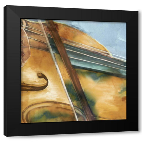 Musical Violin Black Modern Wood Framed Art Print by Watts, Eva