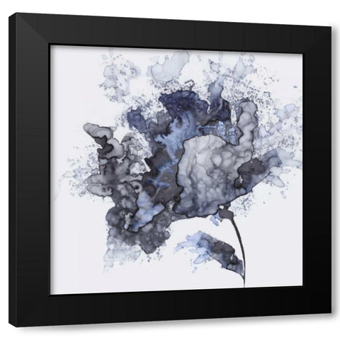 Exploding Leaf Black Modern Wood Framed Art Print by Watts, Eva
