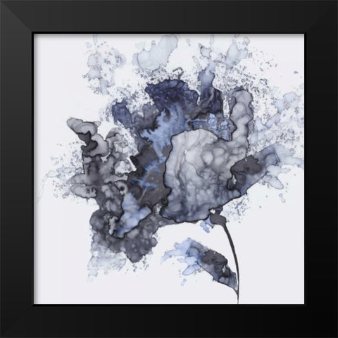 Exploding Leaf Black Modern Wood Framed Art Print by Watts, Eva