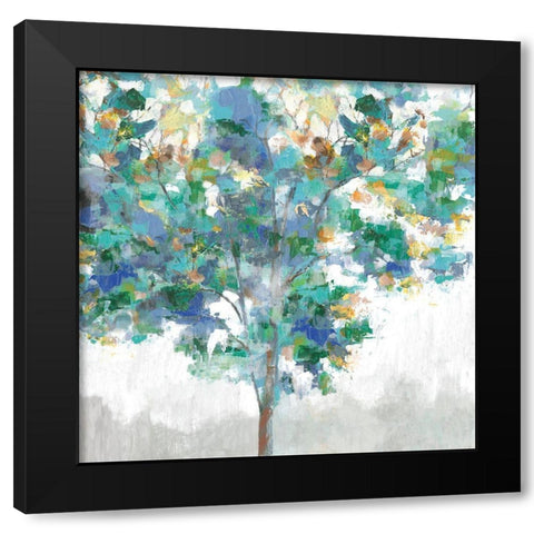 Climbing Blue Black Modern Wood Framed Art Print by Watts, Eva