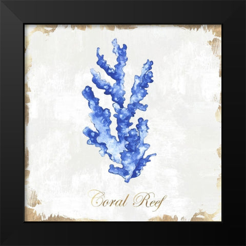 Blue Sea Coral  Black Modern Wood Framed Art Print by Watts, Eva