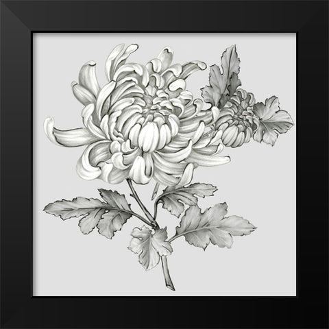 Grey Botanical II Black Modern Wood Framed Art Print by Watts, Eva