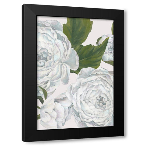 Grey Peony I  Black Modern Wood Framed Art Print by Watts, Eva
