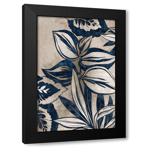 Blue Foliage I  Black Modern Wood Framed Art Print by Watts, Eva