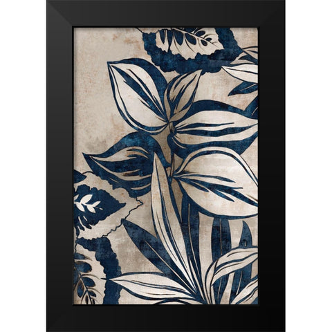 Blue Foliage I  Black Modern Wood Framed Art Print by Watts, Eva