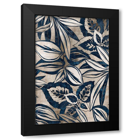 Blue Foliage II  Black Modern Wood Framed Art Print by Watts, Eva