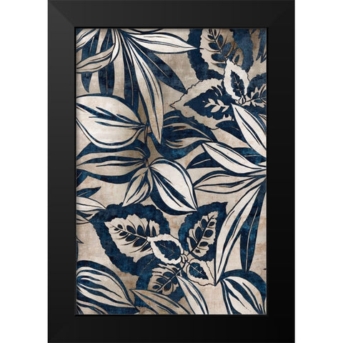 Blue Foliage II  Black Modern Wood Framed Art Print by Watts, Eva