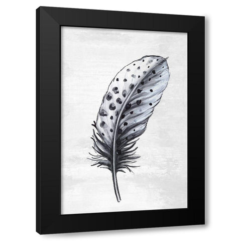 Indigo Feather II Black Modern Wood Framed Art Print by Watts, Eva