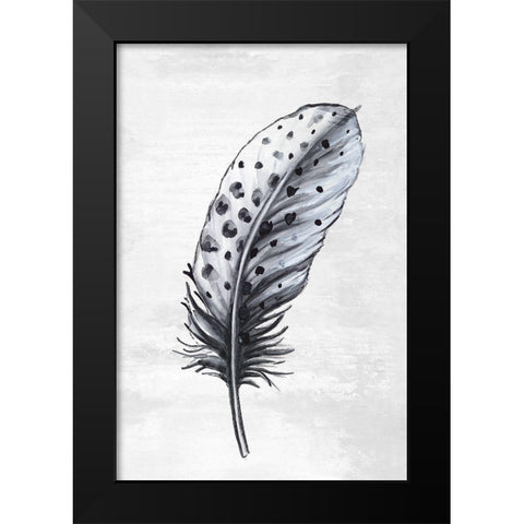 Indigo Feather II Black Modern Wood Framed Art Print by Watts, Eva