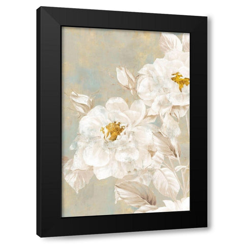 White Rose II  Black Modern Wood Framed Art Print by Watts, Eva