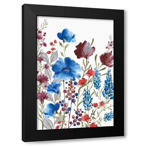 Willowherb I  Black Modern Wood Framed Art Print by Watts, Eva